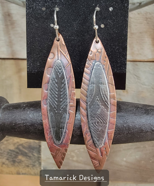 Copper Sterling Marquee Earrings