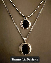 Great Lakes round stone  and Sterling Silver necklace