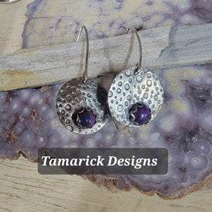 Purple Mojave Turqouise sterling earrings SOLD