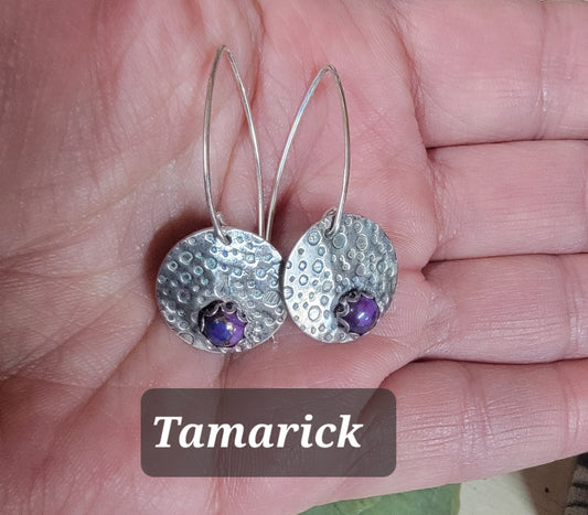 Purple Mojave Turqouise sterling earrings