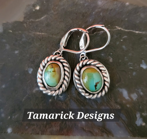 Turquoise Sterling rope earrings SOLD