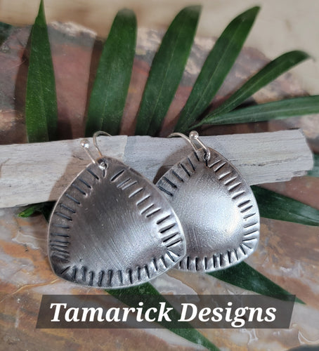 Hand hammered sterling earrings