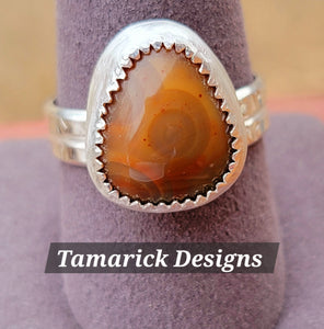 Poppy jasper sterling ring