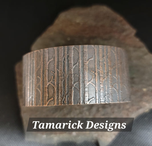 Birch tree copper cuff bracelet