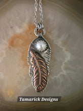 Feather Pearl Mixed metal necklace SOLD