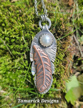 Feather Pearl Mixed metal necklace SOLD