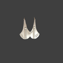 Sterling silver shield design earrings