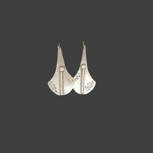 Sterling silver shield design earrings
