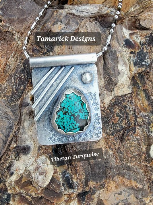 Tibetan Turquoise and Sterling Necklace