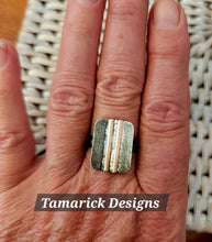 Mixed Metal Linear Funky Ring