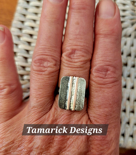 Mixed Metal Linear Funky Ring