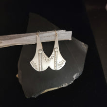 Sterling silver shield design earrings