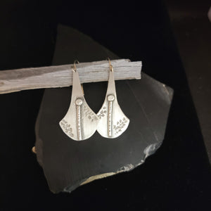 Sterling silver shield design earrings