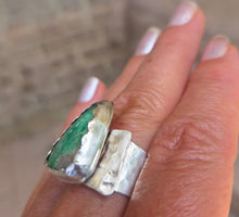 Australian Variscite Sterling Wide Band Ring