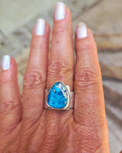 Morenci Turquoise in pyrite sterling adjustable ring SOLD