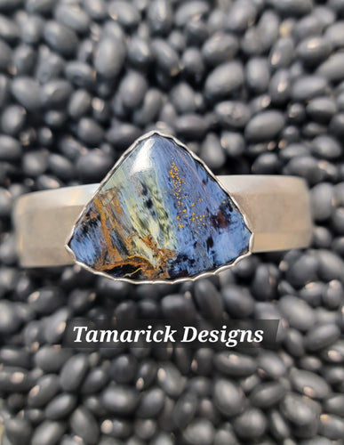 Pietersite sterling silver cuff bracelet