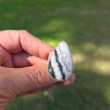 Black Zebra Jasper Sterling Adjustable ring SOLD