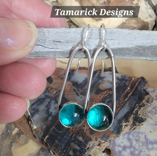 Morretti turquoise glass sterling earrings SOLD