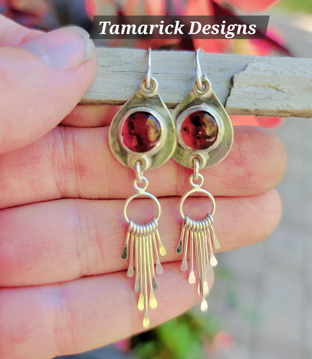 Baltic Amber Sterling Fringe earrings