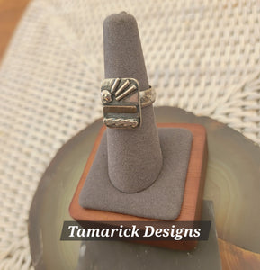Mixed Metal Sunburst Funky Ring