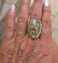 Dendritic Agate Sterling wide band adjustable ring SOLD