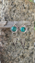 Turquoise fringe dangle earrings