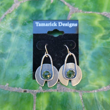 Serpentine and Sterling silver dangle earrings