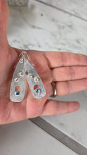 Moonstone, teal kyanite sterling earrings