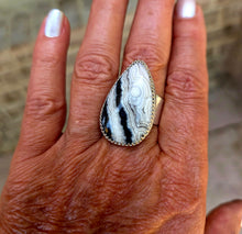 Black Zebra Jasper Sterling Adjustable ring SOLD