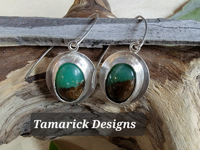 Boulder Chrysoprase Sterling Earrings SOLD