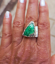 Australian Variscite Sterling Wide Band Ring