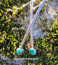 Malachite and Sterling Silver Earrings