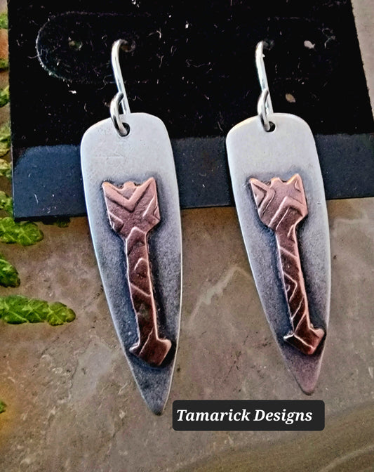 Arrow and sterling silver earrings