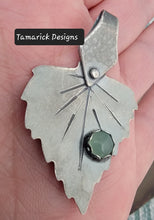 Green Chalcedony and Sterling Leaf Necklace